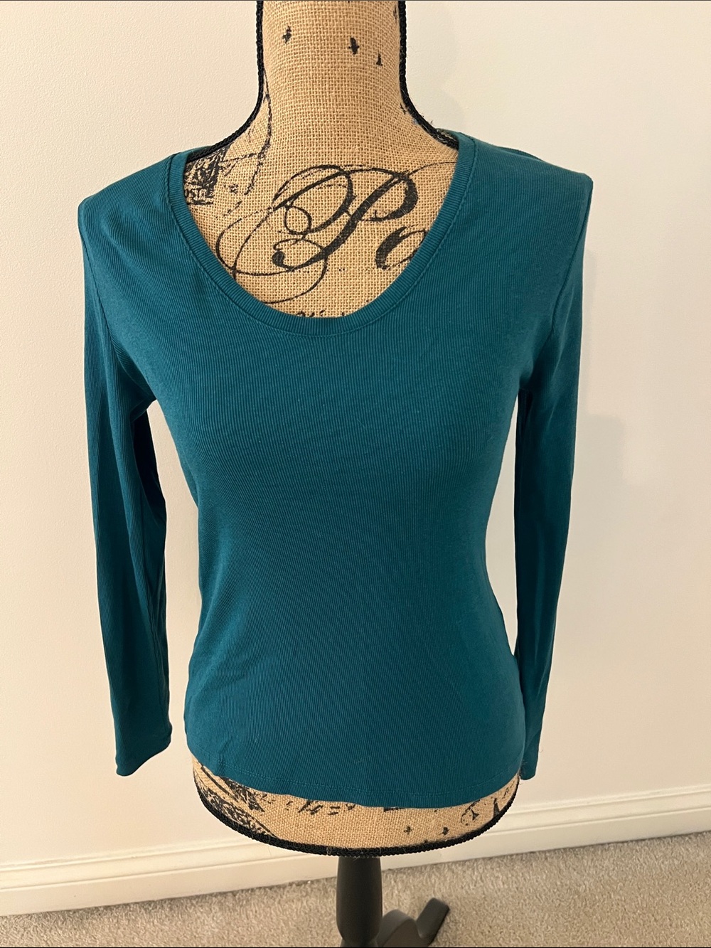 a new day Teal Scoop Neck Long-Sleeve Top